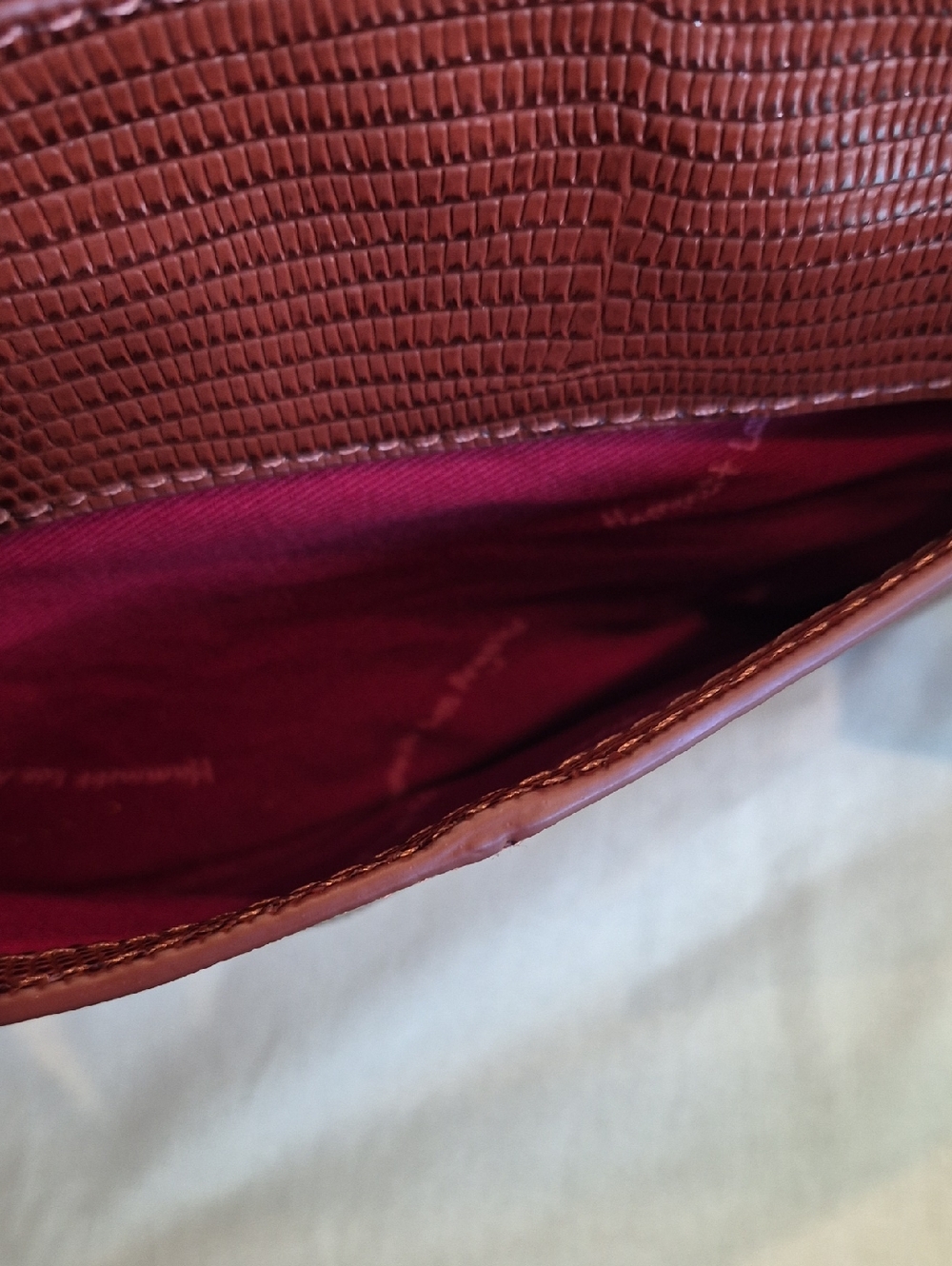 Rare Hammitt Nash Redwood Lizard Leather Clutch Wristlet Crossbody Bag - Picture 13 of 16